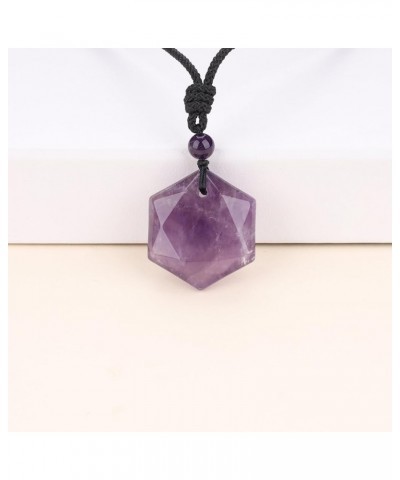 Healing Crystal Amethyst Necklace Star of David $14.21 Necklaces