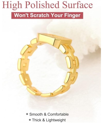 14K Gold Plated Initial Letter Ring for Women Adjustable Crystal Inlaid Alphabet A-Z Stackable Signet Rings U $9.88 Rings