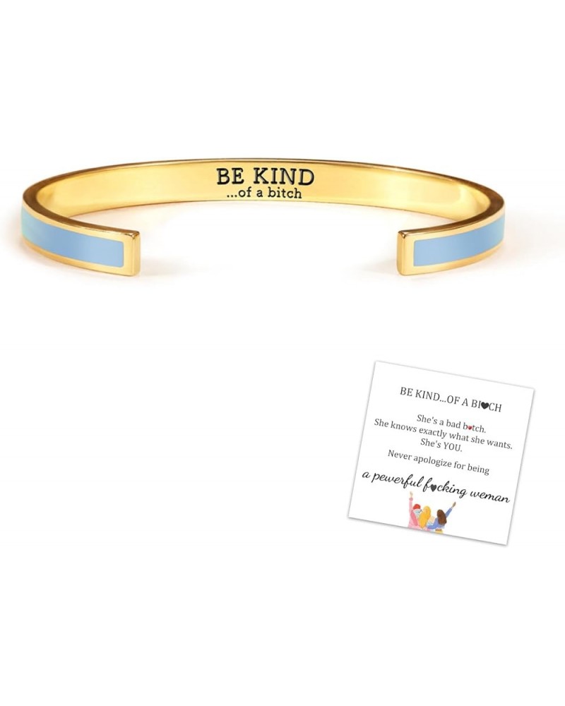 Be Kind of a bitch Color Bangle, Be Kind Inspirational Cuff Bracelets for Women, Stainless Steel Engraved Motivational Color ...