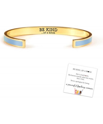 Be Kind of a bitch Color Bangle, Be Kind Inspirational Cuff Bracelets for Women, Stainless Steel Engraved Motivational Color ...