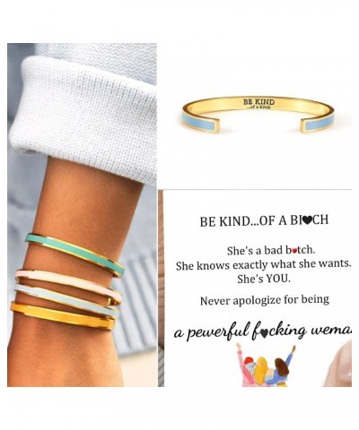 Be Kind of a bitch Color Bangle, Be Kind Inspirational Cuff Bracelets for Women, Stainless Steel Engraved Motivational Color ...