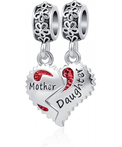 Mother and Daughter Charms I Love You to the Moon and Back Beads for Women Bracelets Jewelry Red Mother Daughter $7.41 Bracelets