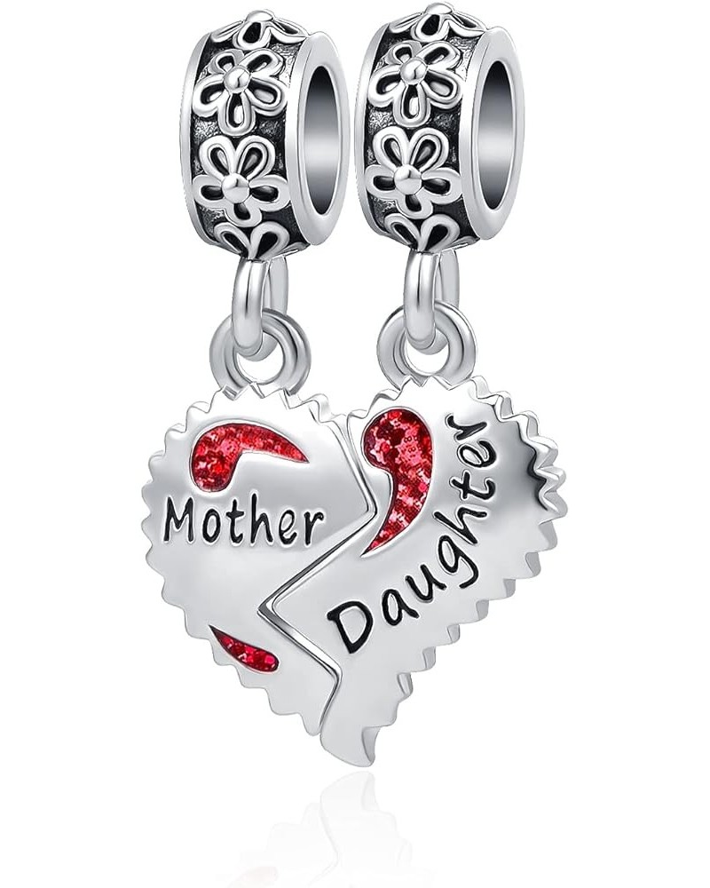 Mother and Daughter Charms I Love You to the Moon and Back Beads for Women Bracelets Jewelry Red Mother Daughter $7.41 Bracelets