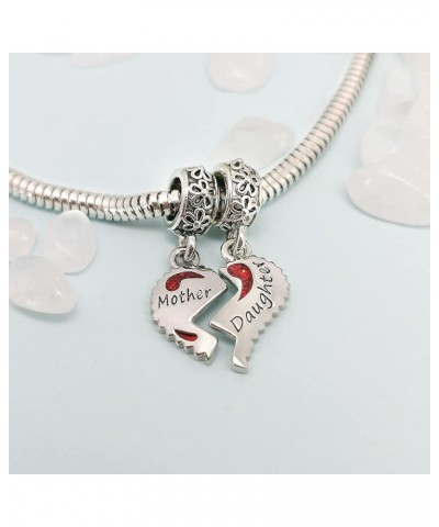 Mother and Daughter Charms I Love You to the Moon and Back Beads for Women Bracelets Jewelry Red Mother Daughter $7.41 Bracelets