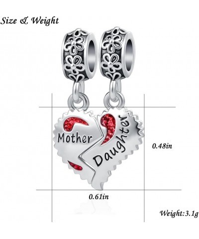 Mother and Daughter Charms I Love You to the Moon and Back Beads for Women Bracelets Jewelry Red Mother Daughter $7.41 Bracelets