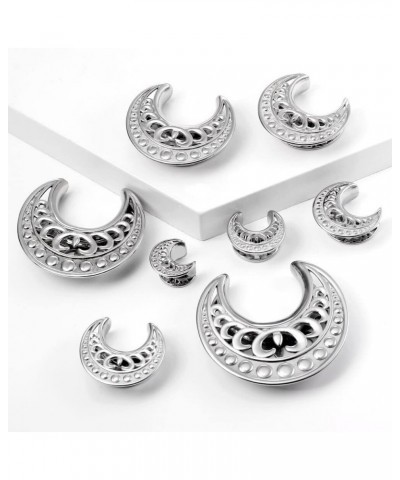 2PCS Elegant Wedding Floral Saddle Plugs Ear Tunnels Gauges Hypoallergenic Piercing Stainless Steel Stretchers For Ears Women...