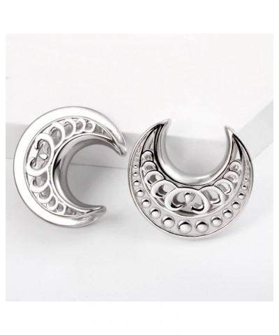 2PCS Elegant Wedding Floral Saddle Plugs Ear Tunnels Gauges Hypoallergenic Piercing Stainless Steel Stretchers For Ears Women...