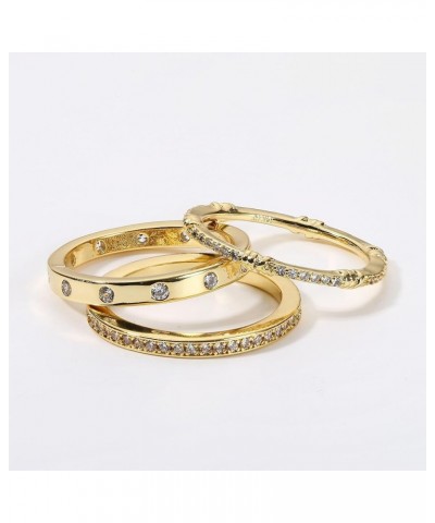 14K Gold Plated Rings CZ Stacking Rings for Women Girls Stackable Band Ring Plain Statement Ring Comfort Fit Size 5 to 10 3pc...