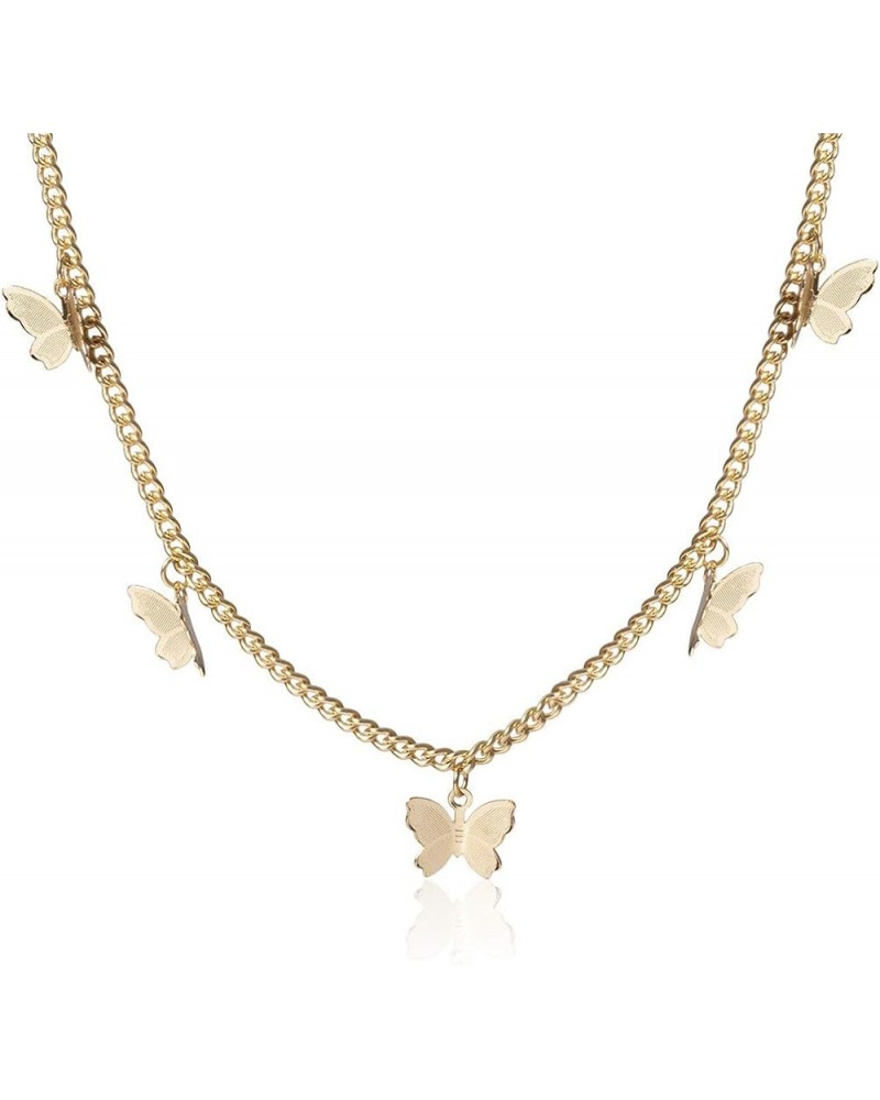 Silver Gold Butterfly Necklace for Women Ladies Girls Dainty Jewelry Butterfly Choker Gold $8.11 Necklaces