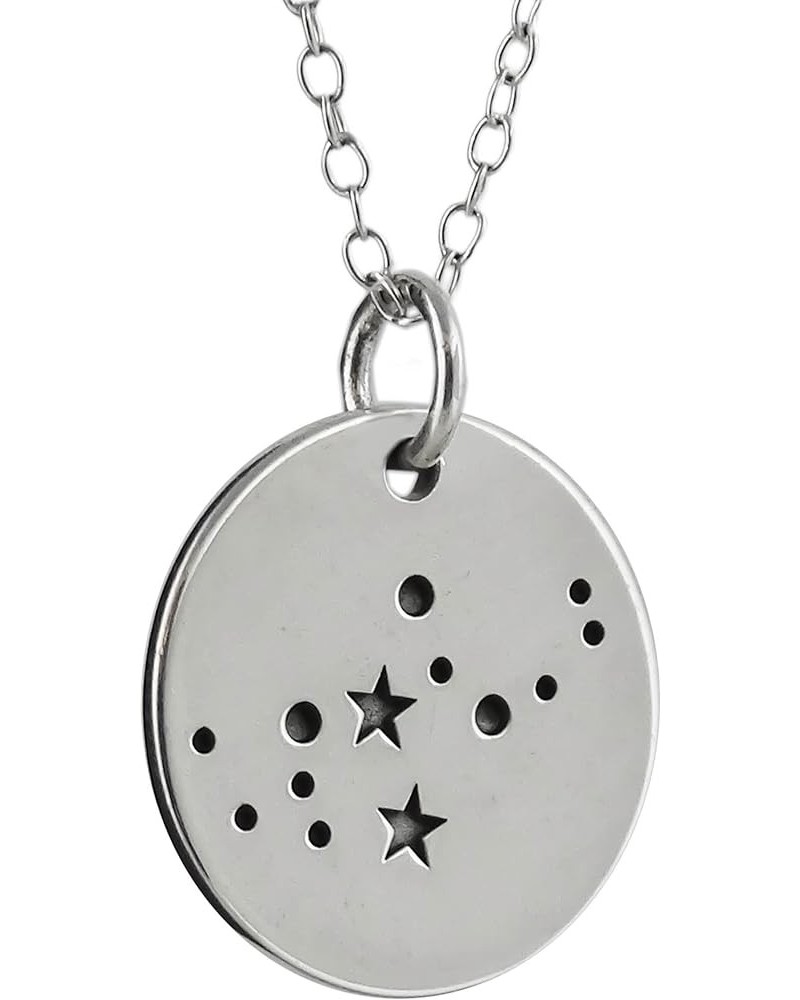 925 Sterling Silver Zodiac Constellation Circle Charm Pendant Necklace ARIES $20.09 Necklaces