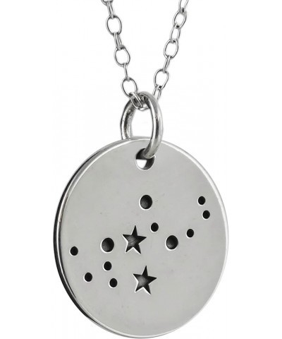 925 Sterling Silver Zodiac Constellation Circle Charm Pendant Necklace ARIES $20.09 Necklaces