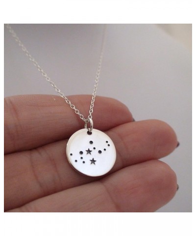 925 Sterling Silver Zodiac Constellation Circle Charm Pendant Necklace ARIES $20.09 Necklaces