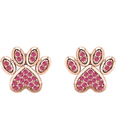 Sterling Silver Puppy Dog Cat Pet Paw Print Stud Earrings For Women rose $14.08 Earrings