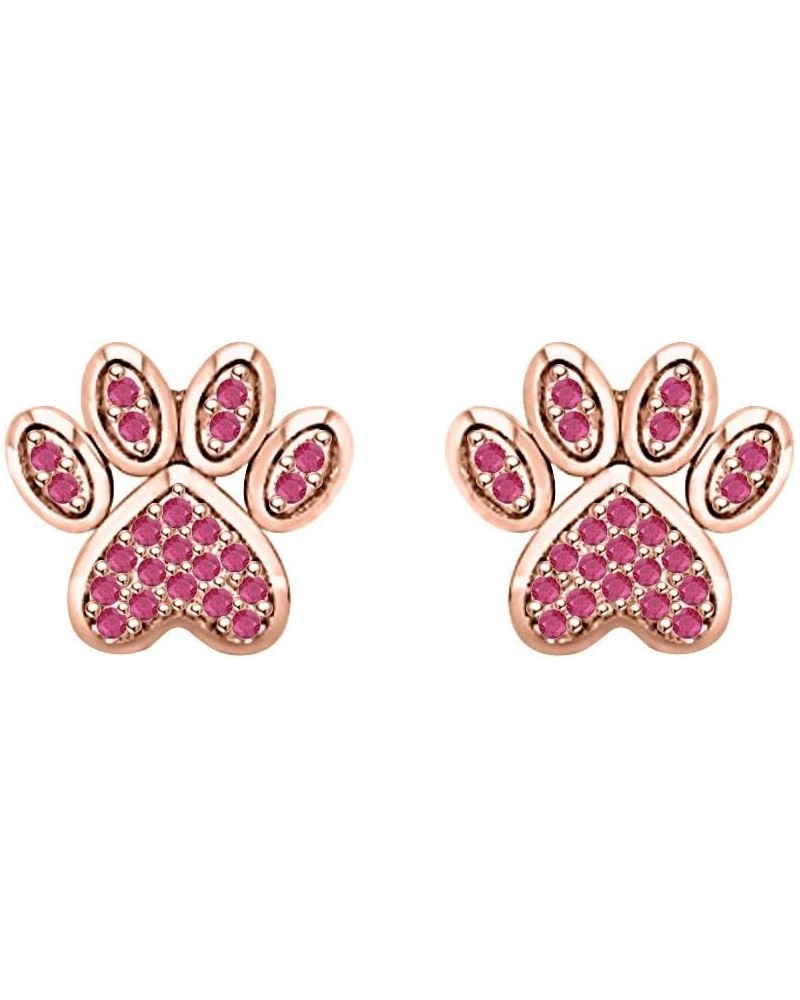 Sterling Silver Puppy Dog Cat Pet Paw Print Stud Earrings For Women rose $14.08 Earrings