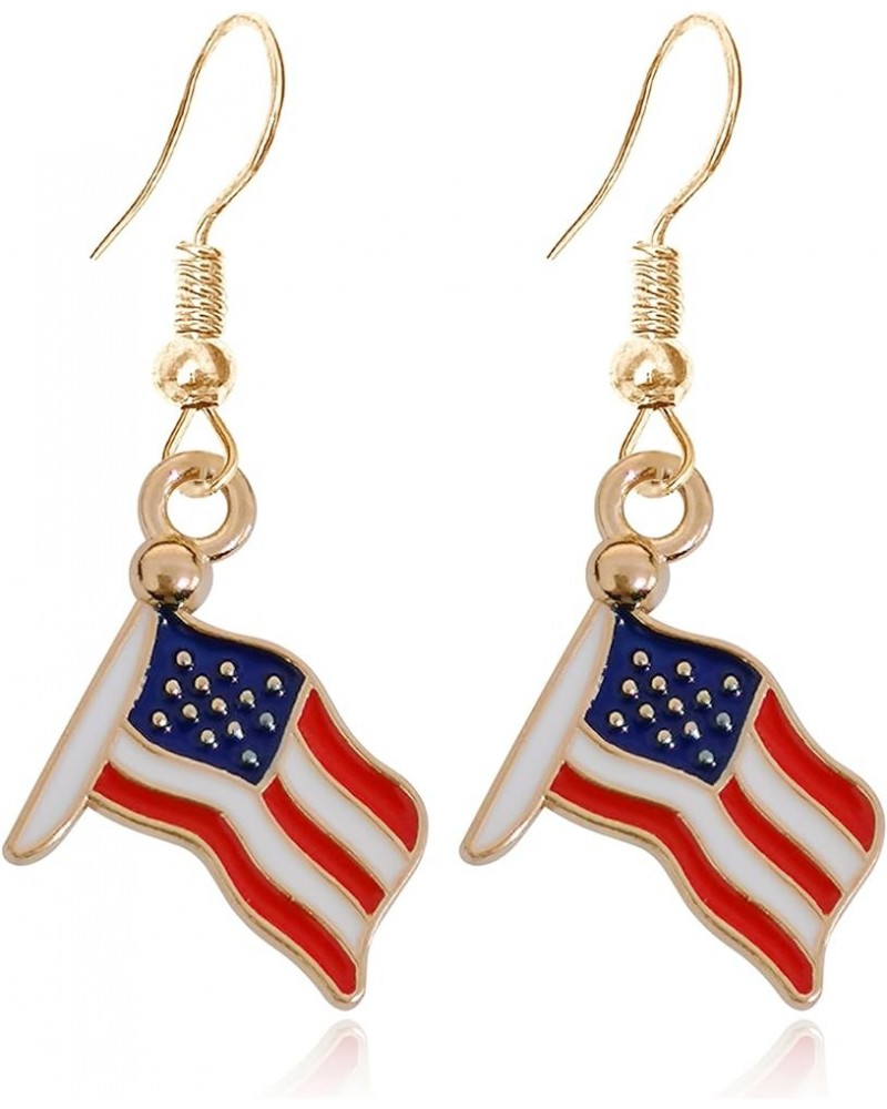 Unique Charm Shine Patriotic Red White Blue American USA Flag Earrings Diamond Crystal Flip Flop Sandal Dangle Drop Earring f...