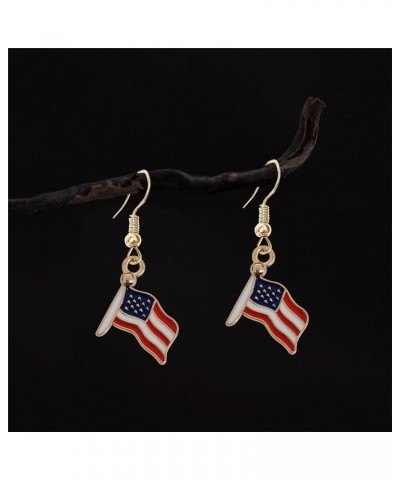 Unique Charm Shine Patriotic Red White Blue American USA Flag Earrings Diamond Crystal Flip Flop Sandal Dangle Drop Earring f...