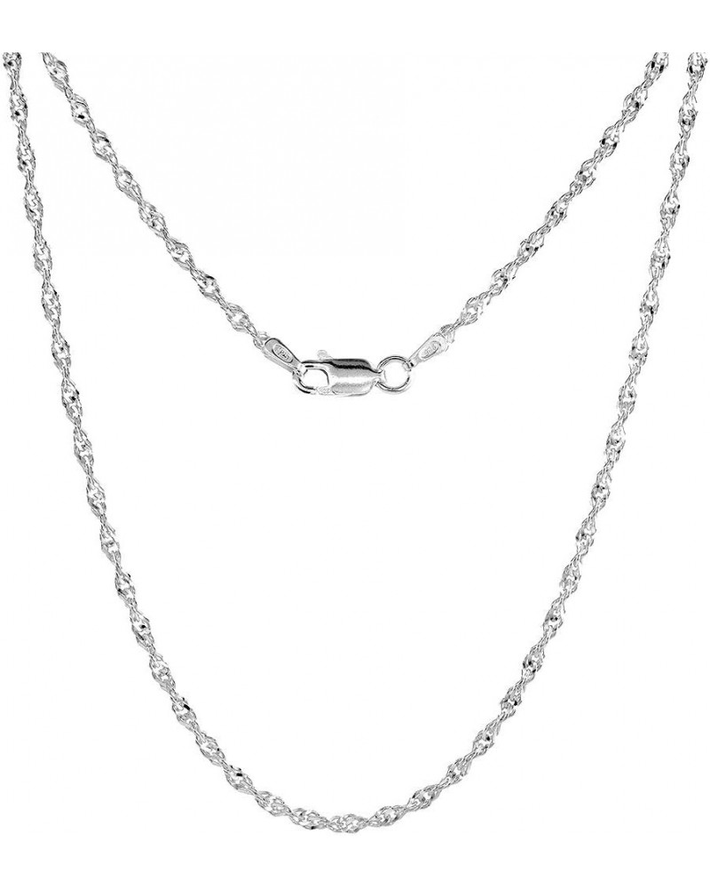 1.7-3.3mm Sterling Silver Singapore Chain Necklace Nickel Free Italy sizes 7-30 inch 20.0 Inches 2mm Singapore Chain $13.59 N...