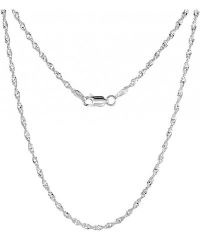 1.7-3.3mm Sterling Silver Singapore Chain Necklace Nickel Free Italy sizes 7-30 inch 20.0 Inches 2mm Singapore Chain $13.59 N...