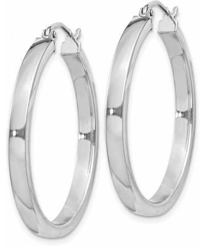 925 Sterling Silver Rhodium-plated Square Tube Hoop Earrings $22.85 Earrings