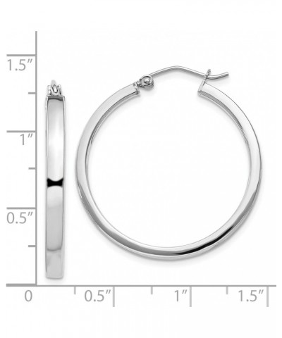 925 Sterling Silver Rhodium-plated Square Tube Hoop Earrings $22.85 Earrings