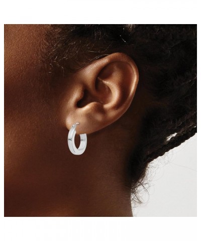 925 Sterling Silver Rhodium-plated Square Tube Hoop Earrings $22.85 Earrings