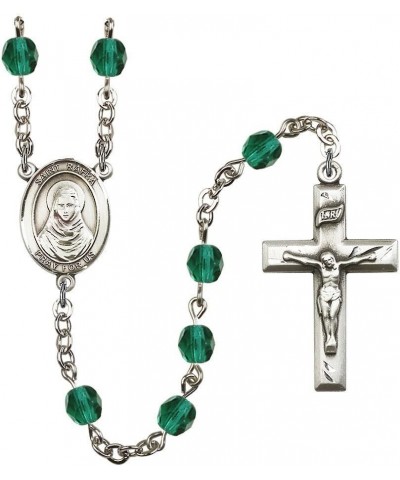 St. Rafka Silver-Plated Rosary - Every Birth Month Color and More December Blue, Small Crucifix $53.19 Necklaces