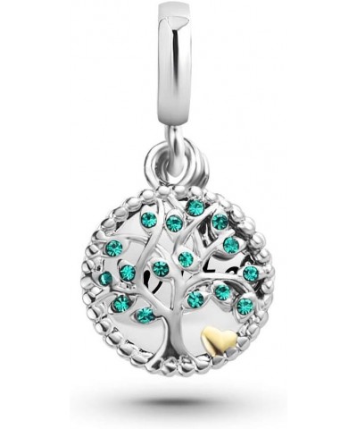 Women Family Tree of Life Dangle Charm for Bracelets Gift Birthay Daughter Grandma Mom Sister Wife Green Crystal wife $8.39 B...