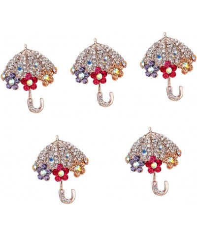 5pcs Umbrella Brooch Clothes Brooch Pin Brooches for Women Umbrella Bling Brooch Scarf Brooch Pin Umbrella Scarf Pin Crystal ...