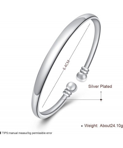 Sterling Silver Bangle Bracelet, Fashion Simple Open Bangles Cuff bracelets for Women Girls B-Silver Bangle Bracelet 1 $9.85 ...