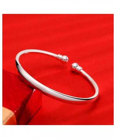 Sterling Silver Bangle Bracelet, Fashion Simple Open Bangles Cuff bracelets for Women Girls B-Silver Bangle Bracelet 1 $9.85 ...