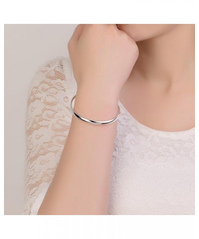 Sterling Silver Bangle Bracelet, Fashion Simple Open Bangles Cuff bracelets for Women Girls B-Silver Bangle Bracelet 1 $9.85 ...