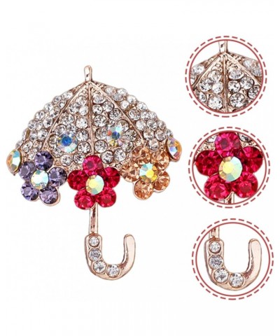 5pcs Umbrella Brooch Clothes Brooch Pin Brooches for Women Umbrella Bling Brooch Scarf Brooch Pin Umbrella Scarf Pin Crystal ...