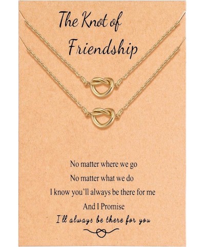 BFF Friendship Knot Infinity Necklace for 2 Best Friend Long Distance Birthday Jewelry Gifts for Women Her Girls Bestie 2pc g...