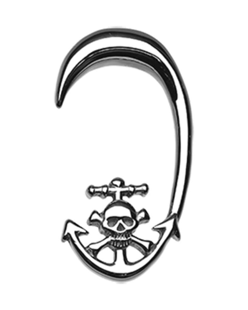 Skull Pirate's Dock Steel Ear Gauge Hanging WildKlass Taper 10 GA (2.4mm) $12.38 Body Jewelry