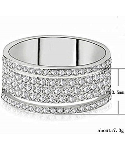 925 Sterling Silver Cubic Zirconia Eternity Engagement Wedding Bands Wedding Ring Anniversary Eternity Bands 3 Band Width Rin...