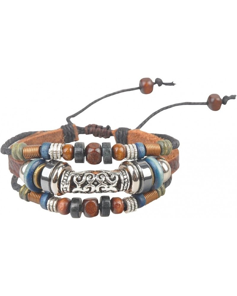 Women's Hemp Leather Beads Beaded Bracelet $8.24 Bracelets