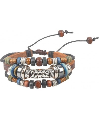 Women's Hemp Leather Beads Beaded Bracelet $8.24 Bracelets