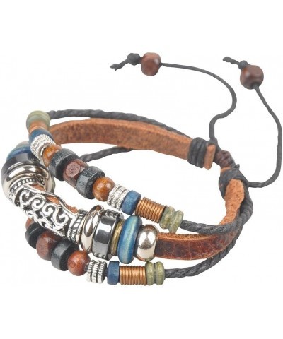 Women's Hemp Leather Beads Beaded Bracelet $8.24 Bracelets