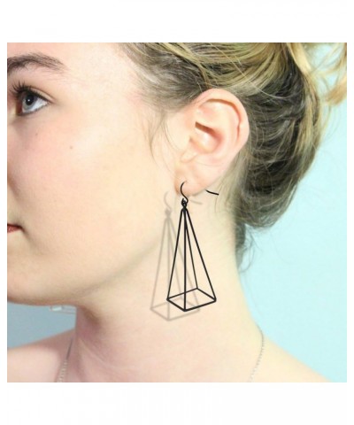 Black Blogger Aztec Cut Out 3D Triangle Pyramid Steampunk Diva Gypsy Earrings Black $7.83 Earrings