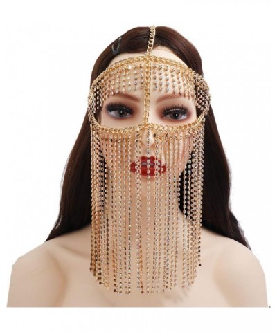 Faux Crystal Tassel Masquerade Mask Veil Face Chain Belly Dance Jewelry Headband Head Chain Shown. $11.26 Body Jewelry