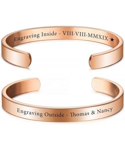 Personalized Bracelet Engraving Name/ID/Date Identification Bangle Bracelets for Women Men Girls Custom Stainless Steel Adjus...