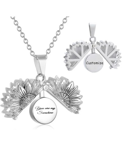 Personalized Sunflower Cremation Jewelry for Ashes You Are My Sunshine Flower Urn Necklace for Ashes of Loved Ones Keepsake M...