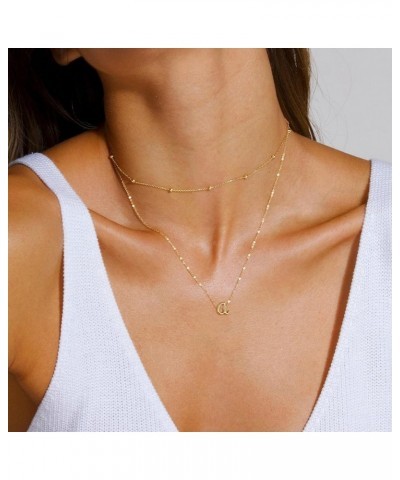 Layered Initial Necklaces for Women Trendy, 14K Gold Plated Letter A-Z Pendant Necklace Tiny Initial Necklace Personalized Mo...