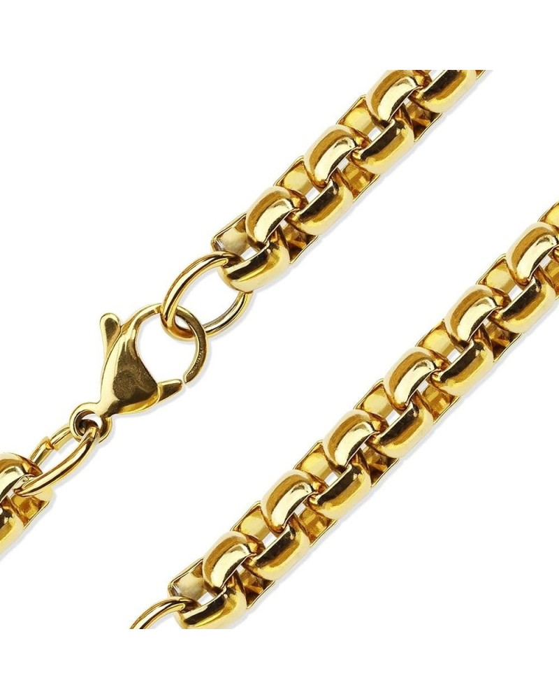 Gold Rolo Chain 316L Surgical Stainless Steel Round Box Necklace 4mm 15-20-Inch Womens Mens 17-inch $10.34 Necklaces