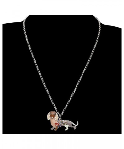 LIMMO" Love Heart Enamel Zinc Alloy Pets Dachshund Necklace Dog Animal pendant 18 Coffee $10.19 Necklaces