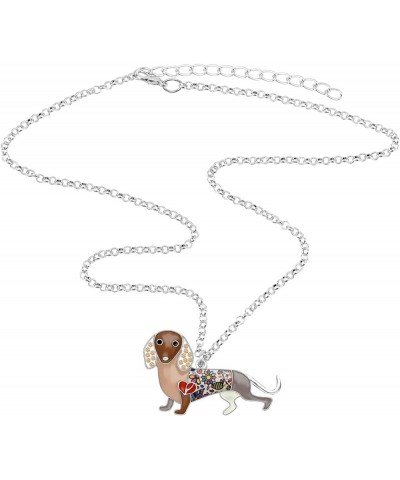 LIMMO" Love Heart Enamel Zinc Alloy Pets Dachshund Necklace Dog Animal pendant 18 Coffee $10.19 Necklaces