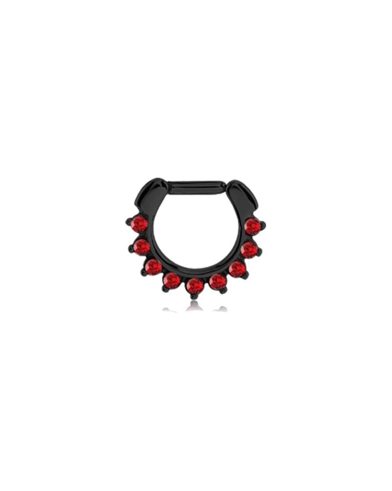 Black-Tone 316L Surgical Steel Septum Clicker Helix Nose Ring Ear Cartilage Red Choose Your Size & Gauge 14G 16G 16G-5/16 - 8...