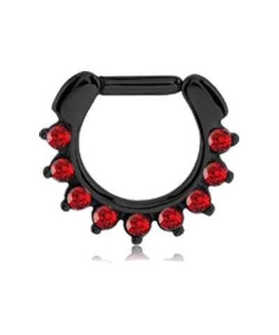 Black-Tone 316L Surgical Steel Septum Clicker Helix Nose Ring Ear Cartilage Red Choose Your Size & Gauge 14G 16G 16G-5/16 - 8...