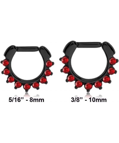 Black-Tone 316L Surgical Steel Septum Clicker Helix Nose Ring Ear Cartilage Red Choose Your Size & Gauge 14G 16G 16G-5/16 - 8...