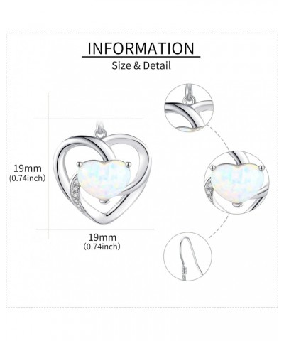 Opal Heart Earrings for Women 925 Sterling Silver Heart Dangle Drop Earrings Opal Jewelry for Wife Girls $18.19 Earrings